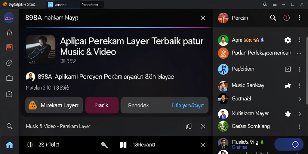 Tampilan antarmuka perekam layar 898A yang intuitif dan mudah digunakan.