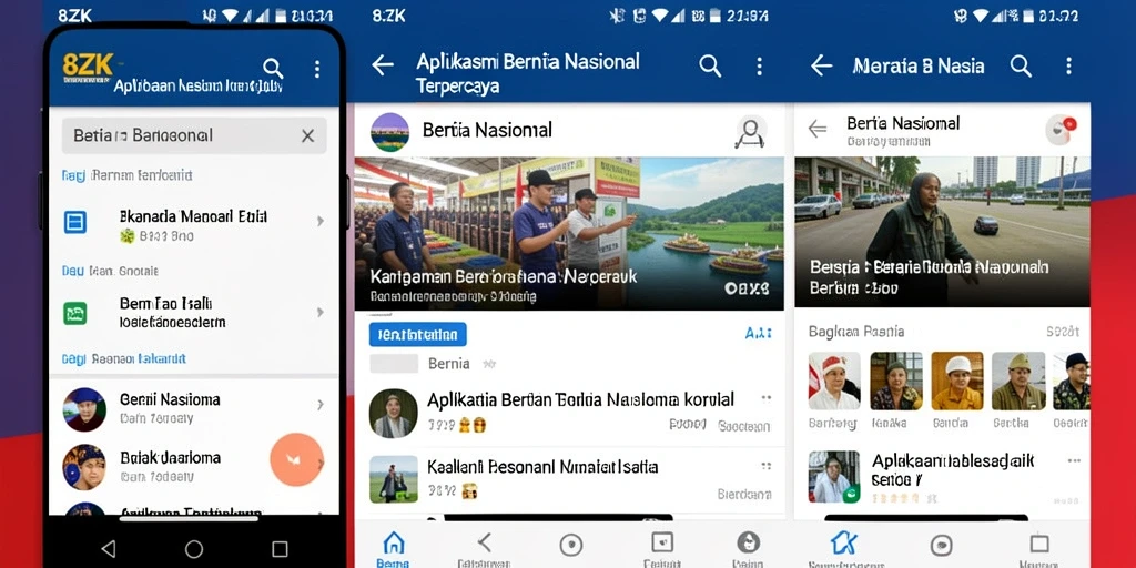 Antarmuka aplikasi 8ZK melayani berita nasional dengan baik.