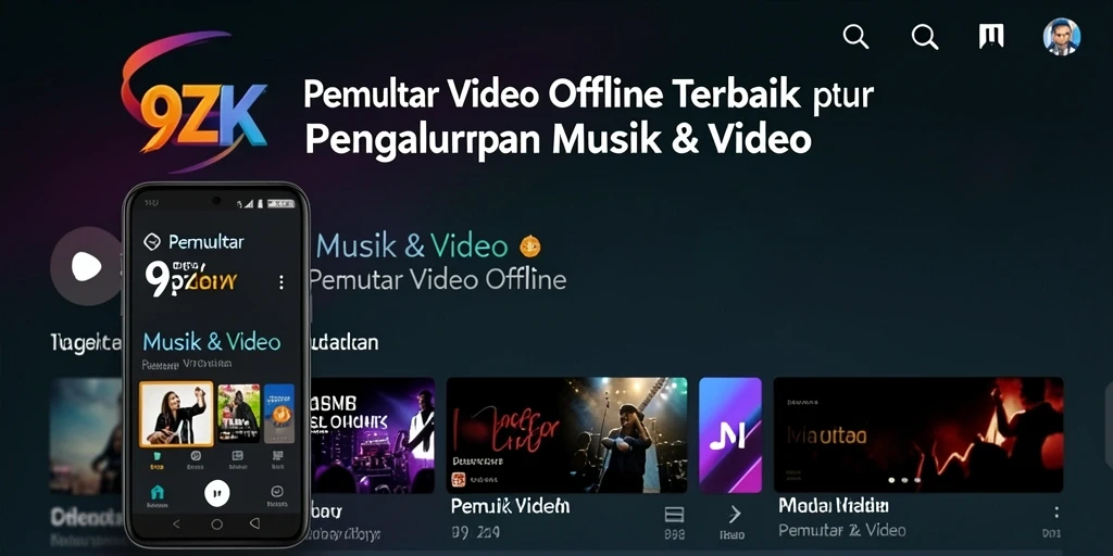 Tampilan antarmuka 9ZK yang mudah digunakan untuk Pemutar Video Offline.