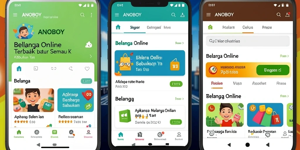 Antarmuka aplikasi ANOBOY yang user-friendly untuk belanja online.