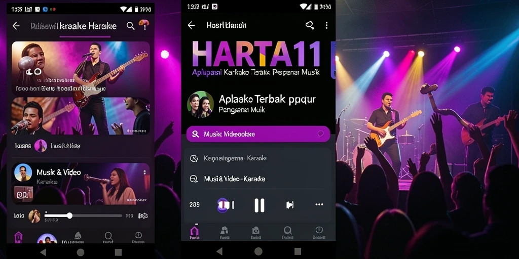 Tampilan antarmuka HARTA11 yang intuitif dan menarik untuk pengalaman karaoke.