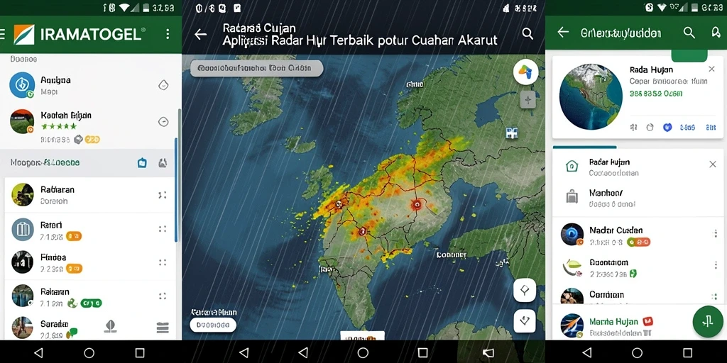 Tampilan antarmuka aplikasi IRAMATOGEL dengan fitur Radar Hujan.