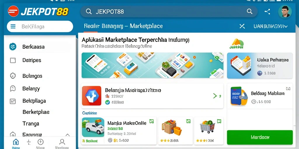 Tampilan antarmuka aplikasi JEKPOT88 yang intuitif untuk belanja online.