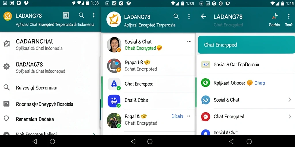 Antarmuka LADANG78 yang modern dan intuitif untuk chatting aman.