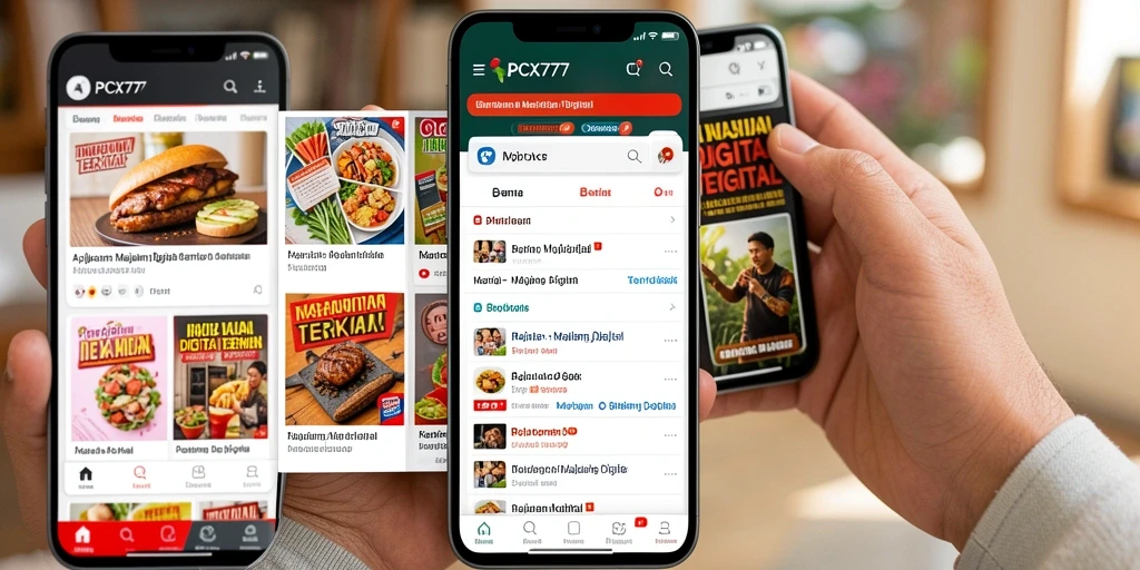Screenshot antarmuka utama PCX777 yang menunjukkan fitur Majalah Digital.